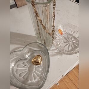 Gift idea? Heart collection crystal vase, dishes and more